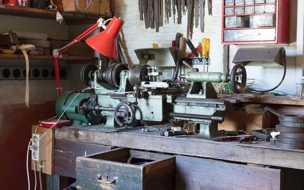 Vintage soustruh stroj — Stock fotografie