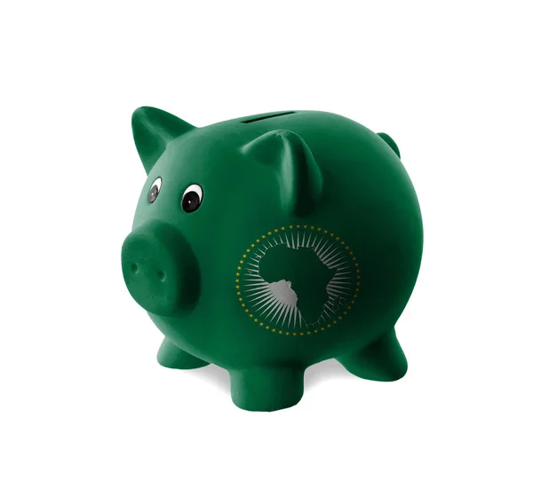 Ceramic piggy bank with painting of national flag — Stock Photo, Image