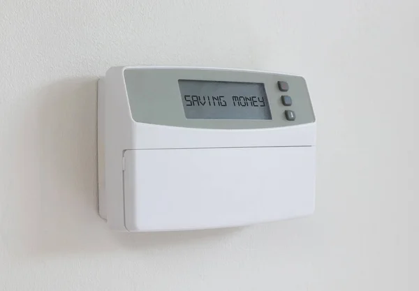 Retro digitální termostat - skryté v prachu - šetří peníze — Stock fotografie
