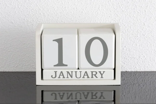 Calendario bloque blanco fecha actual 10 y mes enero — Foto de Stock