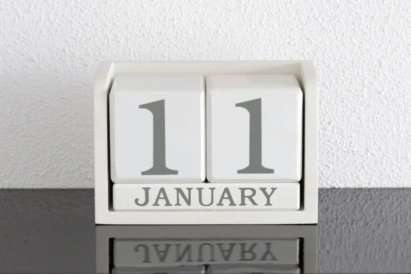 Calendario bloque blanco fecha actual 11 y mes enero — Foto de Stock