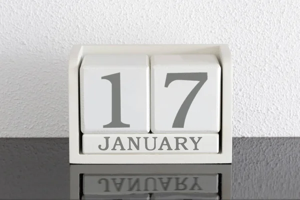 Calendario bloque blanco fecha actual 17 y mes enero — Foto de Stock