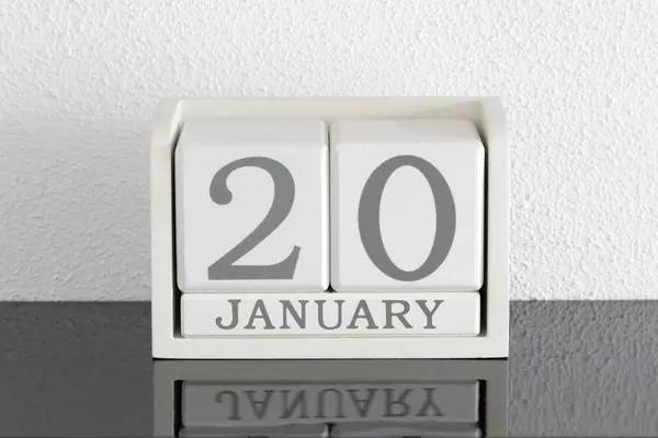 Calendario bloque blanco fecha actual 20 y mes enero — Foto de Stock