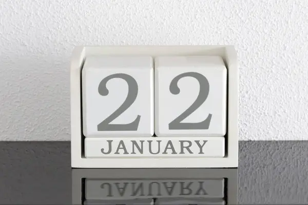 Calendario bloque blanco fecha actual 22 y mes enero — Foto de Stock