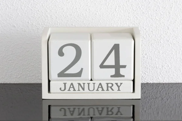 Calendario bloque blanco fecha actual 24 y mes enero — Foto de Stock