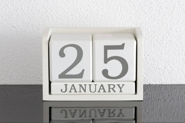 Calendario bloque blanco fecha actual 25 y mes enero — Foto de Stock