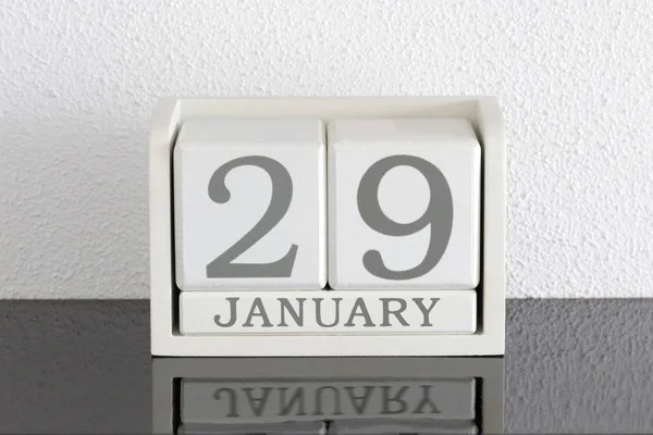 Calendario bloque blanco fecha actual 29 y mes enero — Foto de Stock