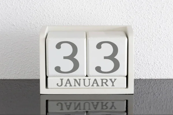 Calendario bloque blanco fecha actual 33 y mes enero - Extra d — Foto de Stock