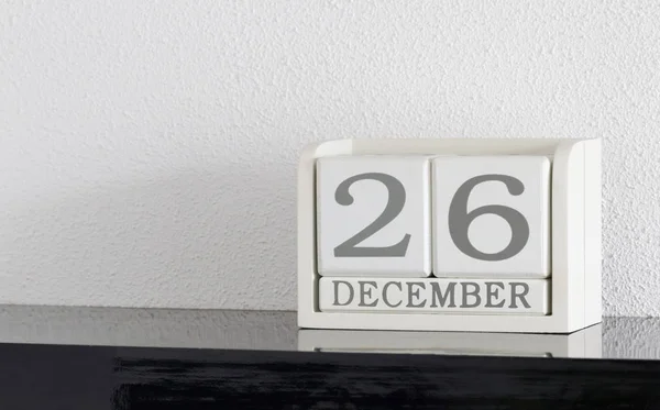 Kalendář bílý blok současné datum 26 a měsíc prosinec — Stock fotografie