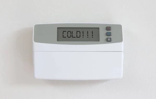 Retro digitální termostat - skryté v prachu - studené — Stock fotografie