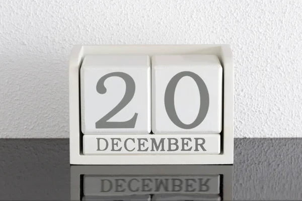 Calendario bloque blanco fecha actual 20 y mes diciembre — Foto de Stock