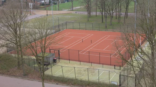 Tennisplatz im Winter — Stockfoto