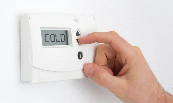 Vintage digital thermostat - Cold — Stock Photo, Image