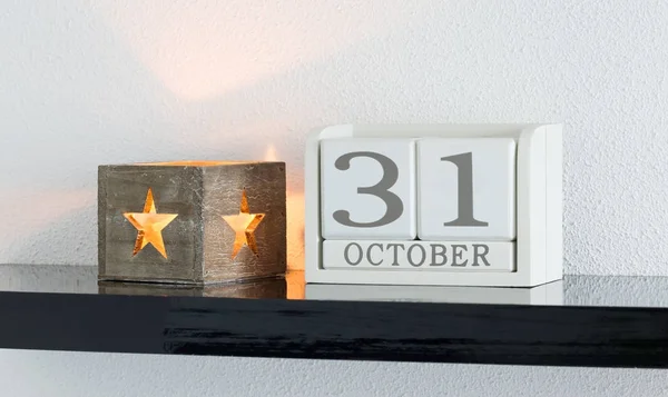 Calendario blocco bianco data presente 31 e mese ottobre — Foto Stock