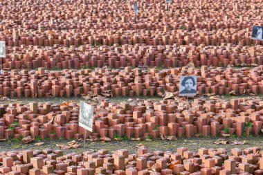 Westerbork, Hollanda. Januari 2018. Eski nazi sınır dışı edilmesi c