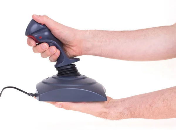 Hand holding gaming joystick — Stock Photo, Image