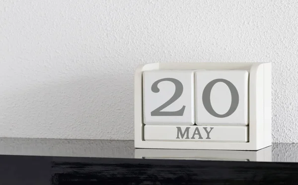 White block calendar present date 20 and month May — Stock Photo, Image