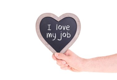 Yetişkin kalp tutan kara tahta - şeklinde işimi seviyorum