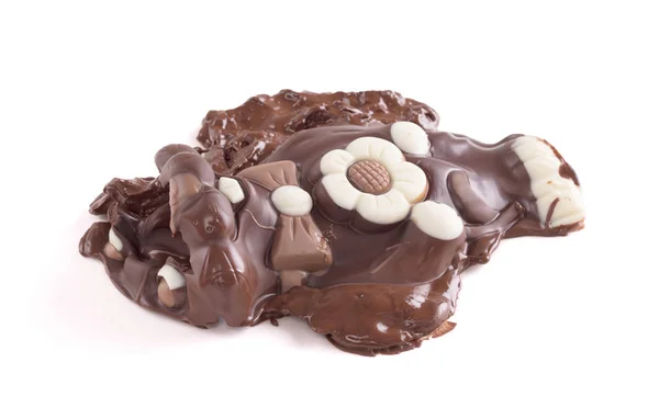 Roztavené čokoládové Velikonoční zajíček — Stock fotografie