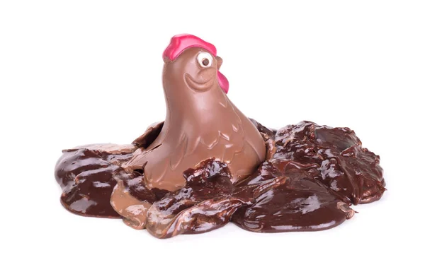 Melting chocolate Páscoa frango — Fotografia de Stock