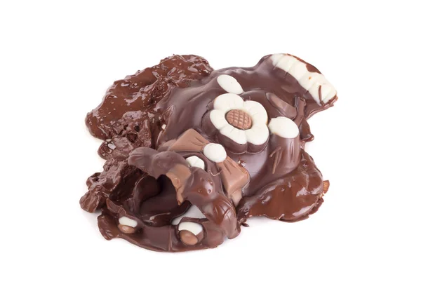 Coelho de Páscoa de chocolate derretido — Fotografia de Stock