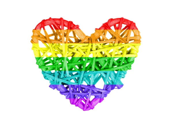 Kleine hart geïsoleerd - Regenboogvlag — Stockfoto