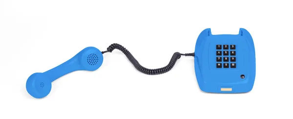 老式电话-蓝色 — 图库照片