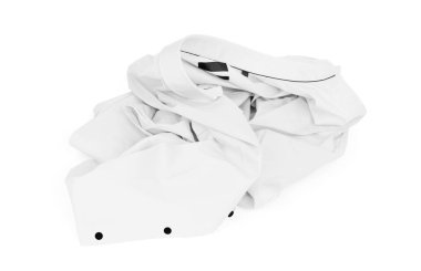 Beyaz arka plan üzerinde gelişeceğini beyaz erkek gömlek