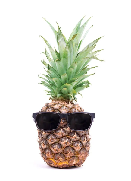 Funny Pineapple Sunglasses Isolated White — Stock Photo, Image