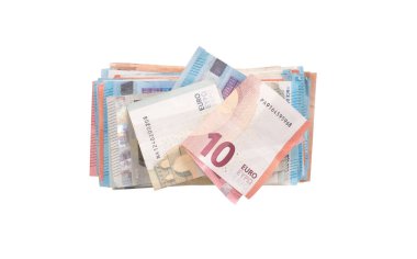 Avro banknotları yığını