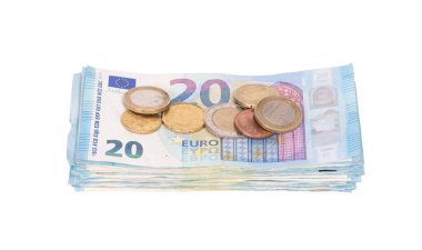 Avro banknotları yığını