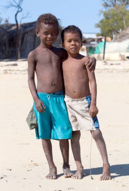 Ifat, Madagaskar 2 Ağustos 2019 - Çocuklar Ol 'da oynuyorlar
