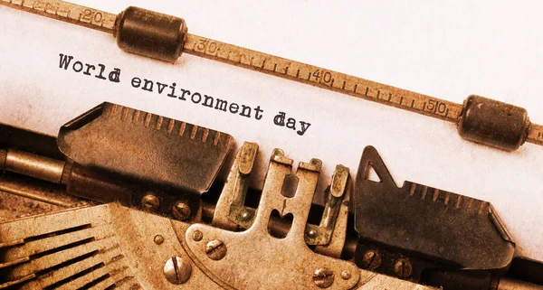 World environment day, written on an old typewriter — Stock Photo, Image