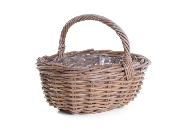 Dirty basket on a white background — Stock Photo, Image