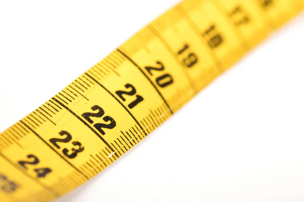 Measuring tape, selective focus on 22 Stock Image
