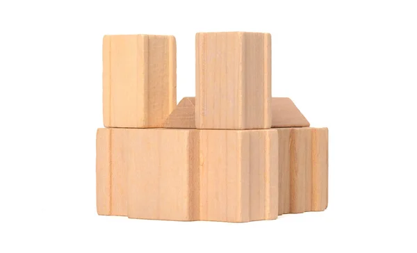 Small wooden blocks, figurine of a church or cathedral — Stock Photo, Image