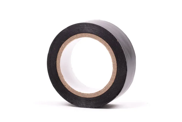 Roll of black insulation tape isolated — ストック写真