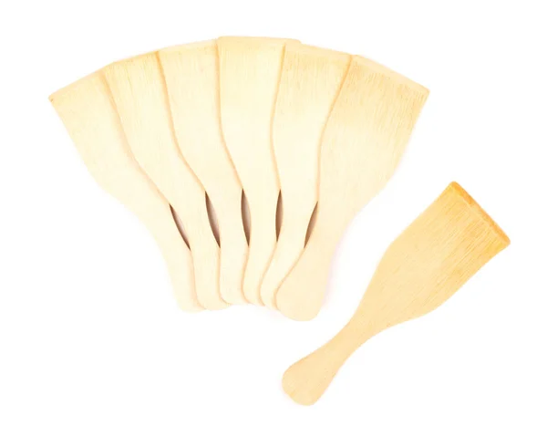 Ensemble de spatules en bambou, utilisé pour les gourmets — Photo