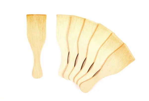 Ensemble de spatules en bambou, utilisé pour les gourmets — Photo