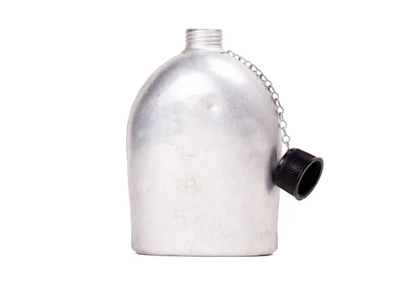 Oude vintage metalen fles — Stockfoto