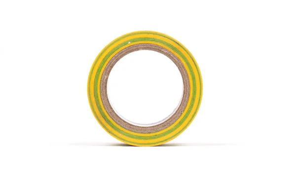 Roll of yellow insulation tape isolated — ストック写真