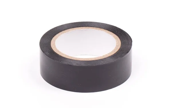 Roll of black insulation tape isolated — Stock Photo, Image