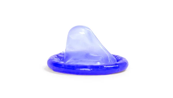 Niebieski prezerwatywa, izolowany — Zdjęcie stockowe