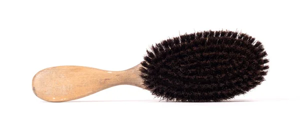 Oude haarborstel met wat haar erin — Stockfoto