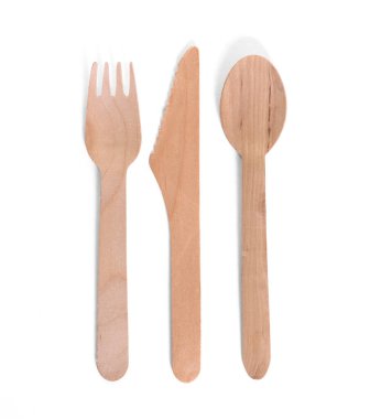 Çevre dostu ahşap çatal bıçak - Plastiksiz konsept - Ahşap