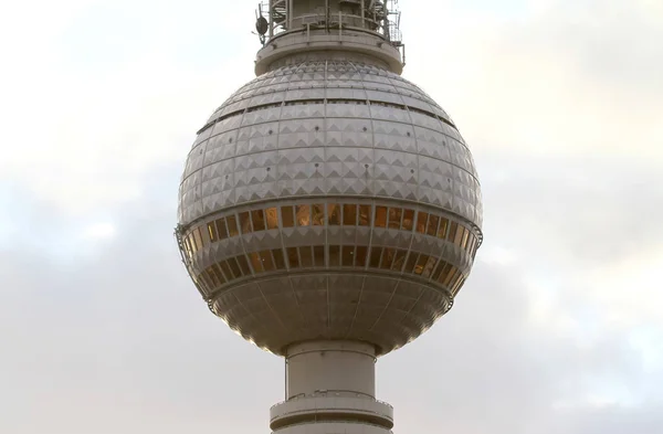Famous Fernsehturm Television Broadcasting Tower Alexanderplatz Downtown Berlin Germany — Stockfoto