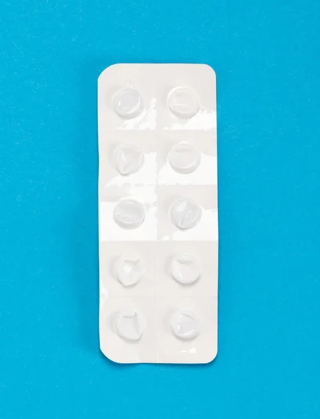 Pilulka Izolované Modrém Pozadí — Stock fotografie