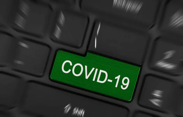 Button Keyboard Alert Covid Selective Focus — Stock fotografie