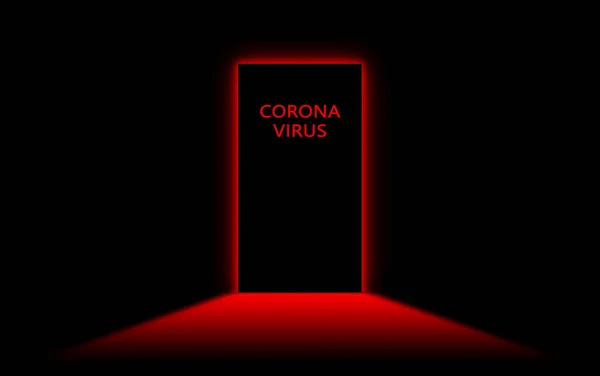 Porta Quarantena Isolato Nero Rischio Biologico Coronavirus — Foto Stock