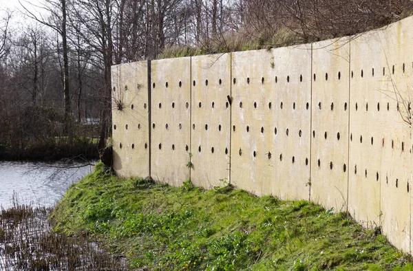 Muur Met Gaten Sliknesten Nederland — Stockfoto